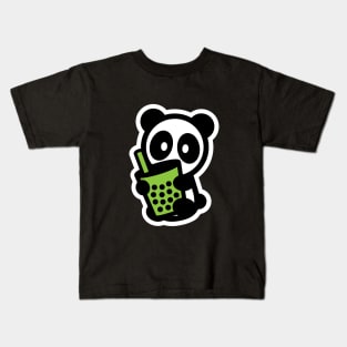 Matcha Boba Tea Panda Kids T-Shirt